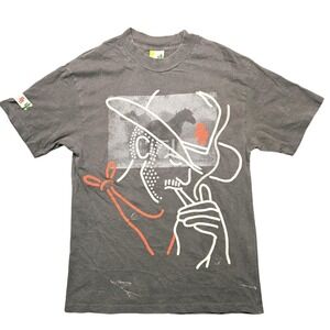 SR Shirt Mens Medium Gray Cowboy Horse Graphic Tee Western Cactus Logo Desert